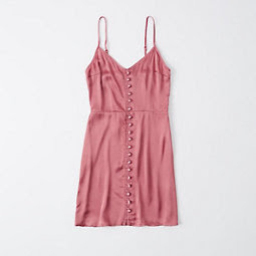 Abercrombie & Fitch pink button up dress